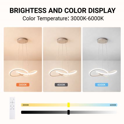 Brilagi - reguliuojamas LED pakabinamas šviestuvas ant laido INFINITY LED/55W/230V 3000-6000K 50x50 cm smėlinis + nuotolinis valdymas