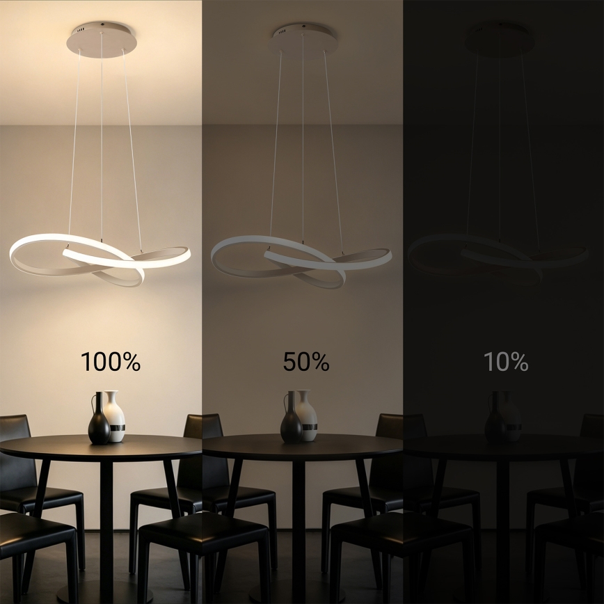 Brilagi - reguliuojamas LED pakabinamas šviestuvas ant laido INFINITY LED/55W/230V 3000-6000K 50x50 cm smėlinis + nuotolinis valdymas