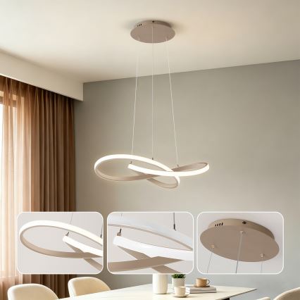 Brilagi - reguliuojamas LED pakabinamas šviestuvas ant laido INFINITY LED/55W/230V 3000-6000K 50x50 cm smėlinis + nuotolinis valdymas