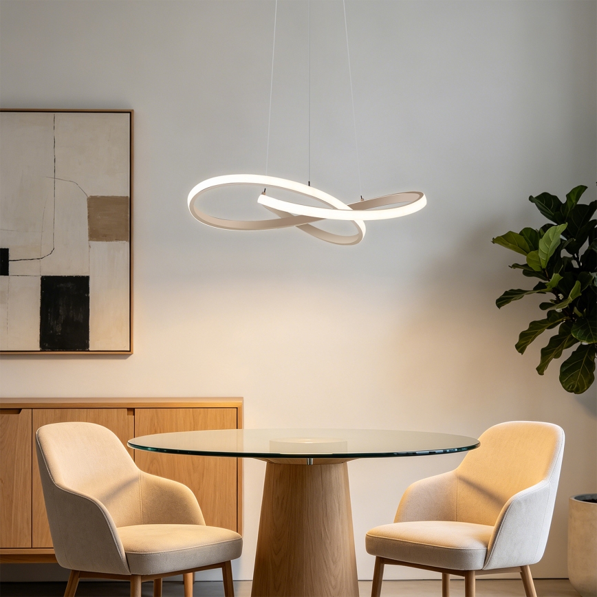 Brilagi - reguliuojamas LED pakabinamas šviestuvas ant laido INFINITY LED/55W/230V 3000-6000K 50x50 cm smėlinis + nuotolinis valdymas