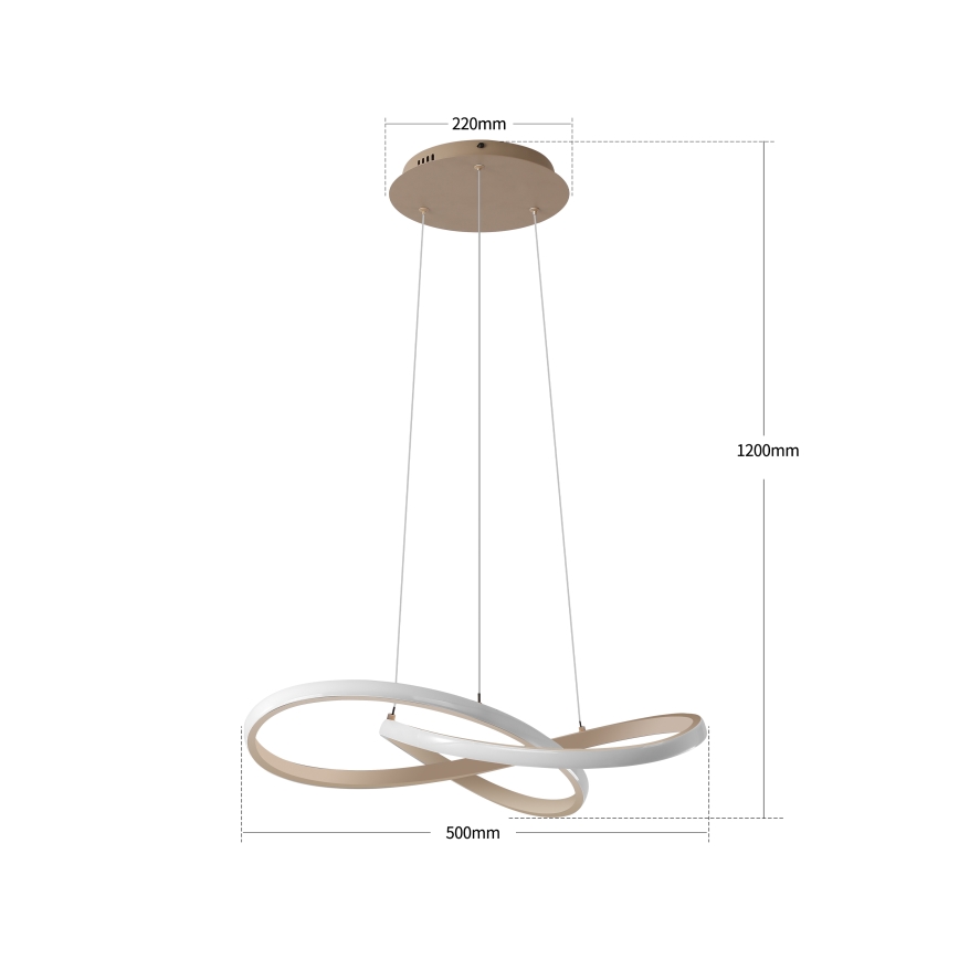 Brilagi - reguliuojamas LED pakabinamas šviestuvas ant laido INFINITY LED/55W/230V 3000-6000K 50x50 cm smėlinis + nuotolinis valdymas