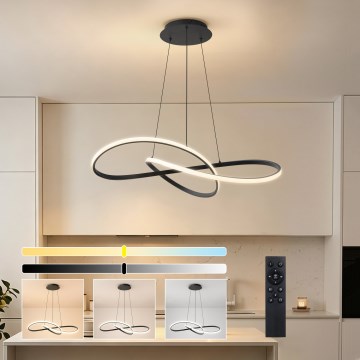 Brilagi - Dimeriuojamas LED pakabinamas šviestuvas ant laido INFINITY LED/80W/230V 3000-6000K 80x80 cm juodas + nuotolinis valdymas