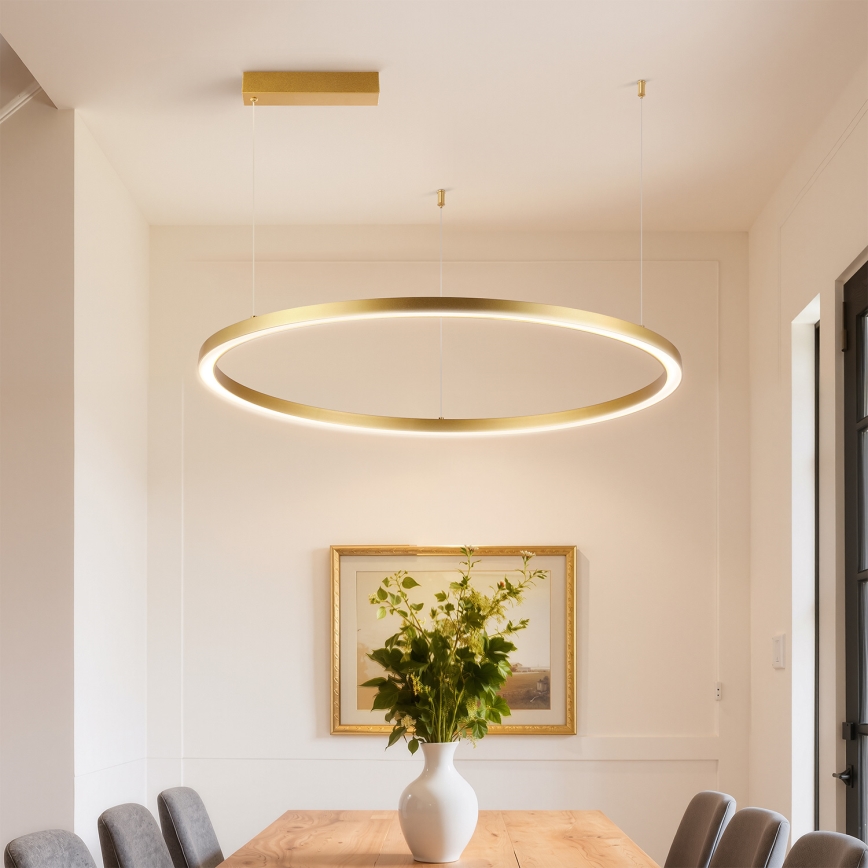 Brilagi - Dimeriuojamas LED pakabinamas šviestuvas ant laido PORTOFINO LED/60W/230V 3000-6000K skersmuo 80 cm auksinis + nuotolinis valdymas