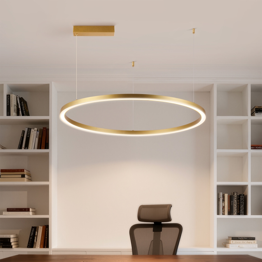 Brilagi - Dimeriuojamas LED pakabinamas šviestuvas ant laido PORTOFINO LED/60W/230V 3000-6000K skersmuo 80 cm auksinis + nuotolinis valdymas