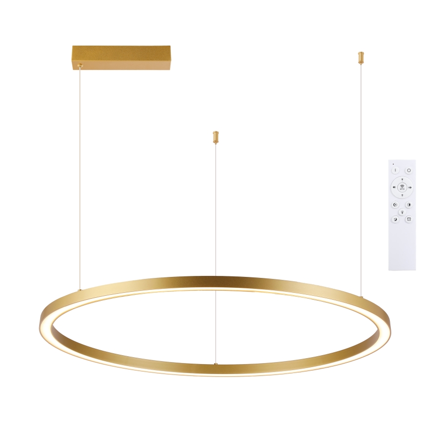 Brilagi - Dimeriuojamas LED pakabinamas šviestuvas ant laido PORTOFINO LED/60W/230V 3000-6000K skersmuo 80 cm auksinis + nuotolinis valdymas
