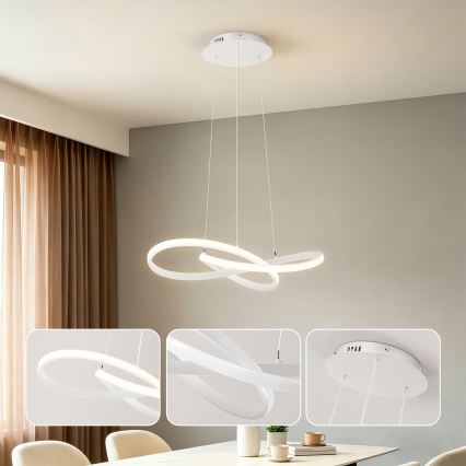 BRILAGI - reguliuojamas LED pakabinamas šviestuvas ant laido INFINITY LED/55W/230V 3000-6000K 50x50 cm balta + nuotolinis valdymas