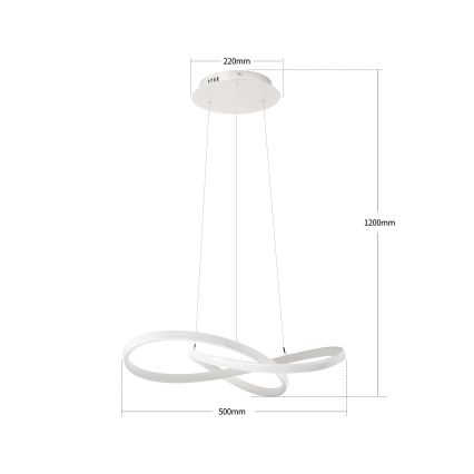 Brilagi - reguliuojamas LED pakabinamas šviestuvas ant laido INFINITY LED/55W/230V 3000-6000K 50x50 cm balta + nuotolinis valdymas