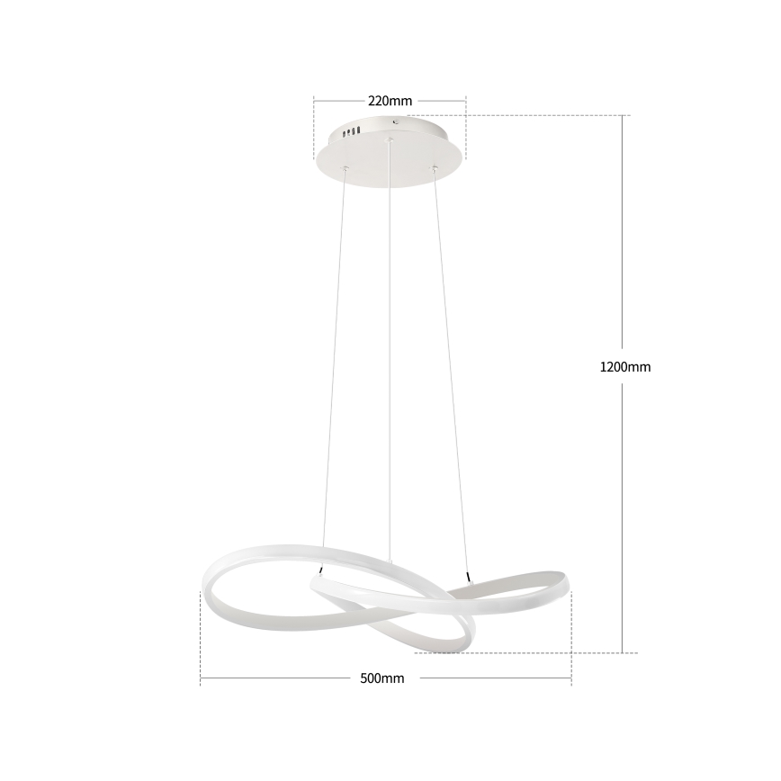 Brilagi - reguliuojamas LED pakabinamas šviestuvas ant laido INFINITY LED/55W/230V 3000-6000K 50x50 cm balta + nuotolinis valdymas