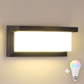 Brilagi - dimeriuojamas LED RGBW lauko sieninis šviestuvas BRICKY 1xE27/9W/230V 2700-6500K antracitas IP54