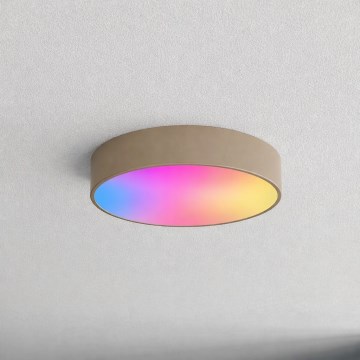 Brilagi - dimeriuojamas LED RGBW lubinis vonios šviestuvas CLARE 3xE27/9W/230V 2700-6500K, skersmuo 40 cm, IP54, Wi‑Fi, smėlio spalvos