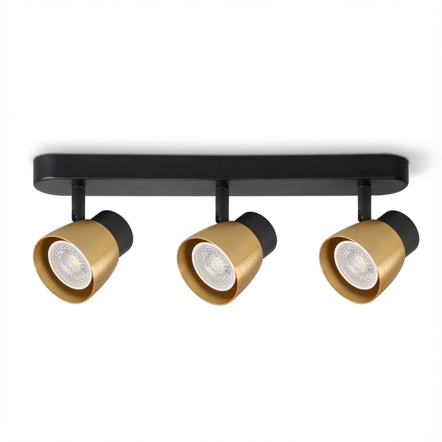 Brilagi - Dimeriuojamas LED RGBW taškinis šviestuvas NUGGET 3xGU10/6W/230V juoda/auksinė