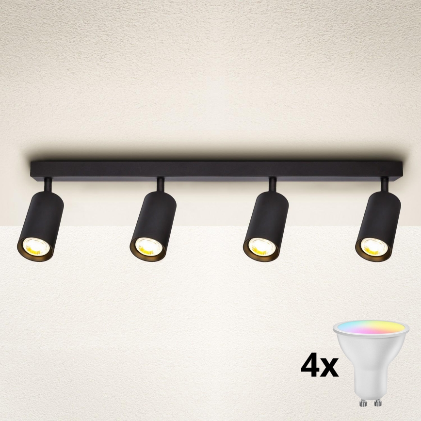Brilagi - Dimeriuojamas LED RGBW taškinis šviestuvas SELE 4xGU10/6,5W/230V 2700-6500K juodas