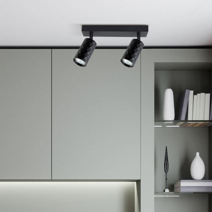 Brilagi - LED RGBW dimeriuojamas taškinis šviestuvas SELE DIAMANT 2xGU10/4,8W/230V 3000K juoda + nuotolinis valdymas