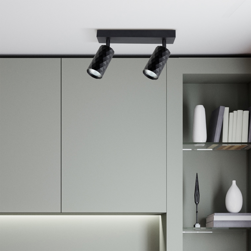 Brilagi - LED RGBW dimeriuojamas taškinis šviestuvas SELE DIAMANT 2xGU10/4,8W/230V 3000K juoda + nuotolinis valdymas