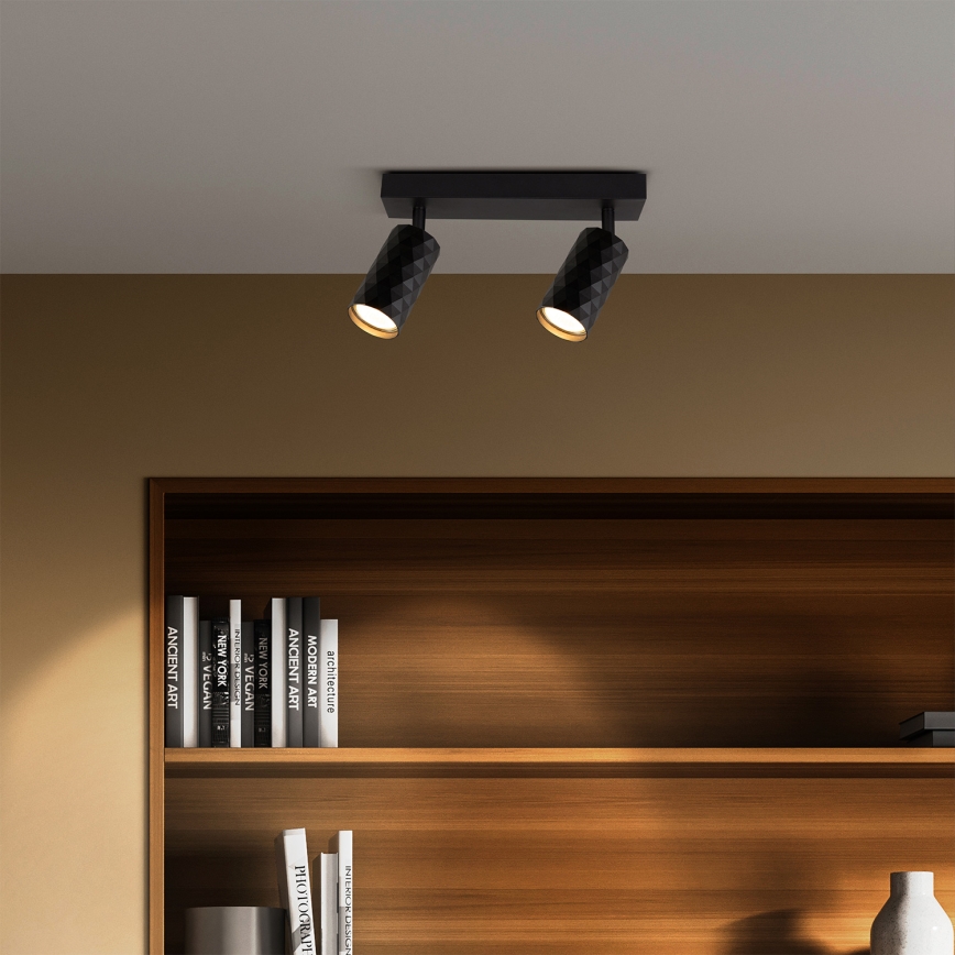 Brilagi - LED RGBW dimeriuojamas taškinis šviestuvas SELE DIAMANT 2xGU10/4,8W/230V 3000K juoda + nuotolinis valdymas