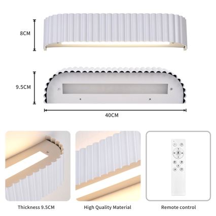 BRILAGI - reguliuojamas LED sieninis šviestuvas FALCON MODERN LED/14W/230V 3000-6000K 40 cm balta + nuotolinis valdymas