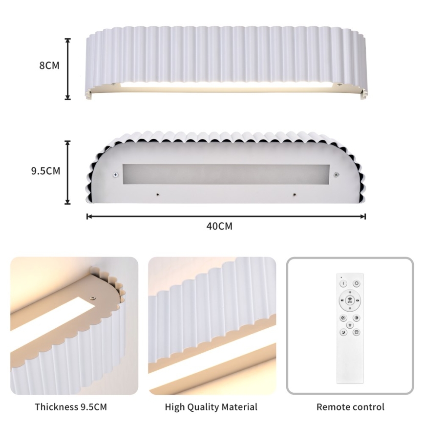BRILAGI - reguliuojamas LED sieninis šviestuvas FALCON MODERN LED/14W/230V 3000-6000K 40 cm balta + nuotolinis valdymas