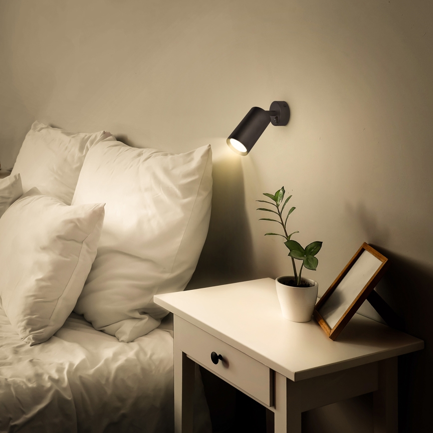 Brilagi - LED RGBW dimeriuojamas sieninis taškinis šviestuvas SELE 1xGU10/4,8W/230V 3000K juodas + nuotolinis valdymas