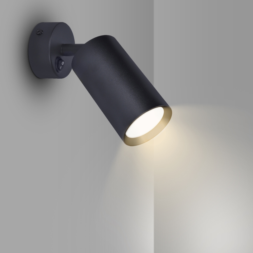 Brilagi - LED RGBW dimeriuojamas sieninis taškinis šviestuvas SELE 1xGU10/4,8W/230V 3000K juodas + nuotolinis valdymas