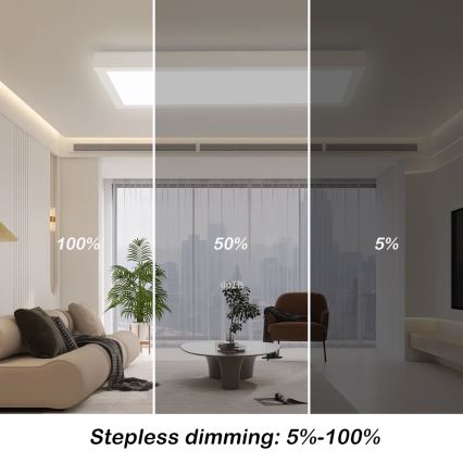 Brilagi - Dimeriuojamas LED vonios kambario lubų šviestuvas FRAME SMART LED/30W/230V 30x60 cm 3000-6000K IP44 baltas + nuotolinio valdymo pultas