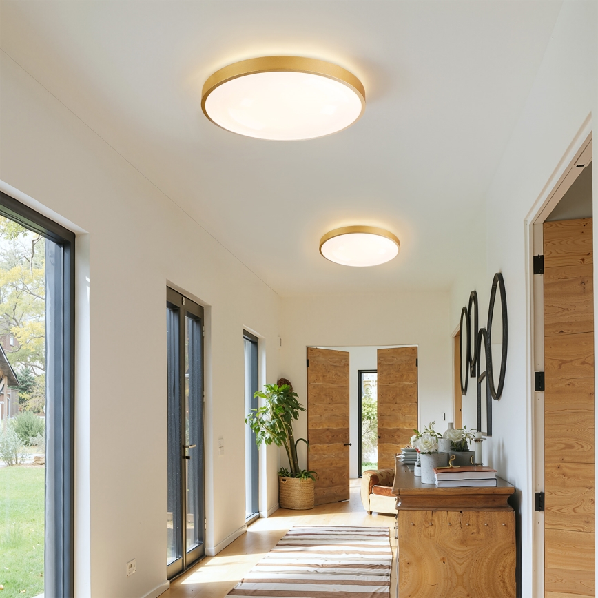 Brilagi - dimeriuojamas LED lubinis šviestuvas GLASS POOL DOUBLE LED/48W/230V 3000-6000K 40 cm auksinis + nuotolinio valdymo pultas