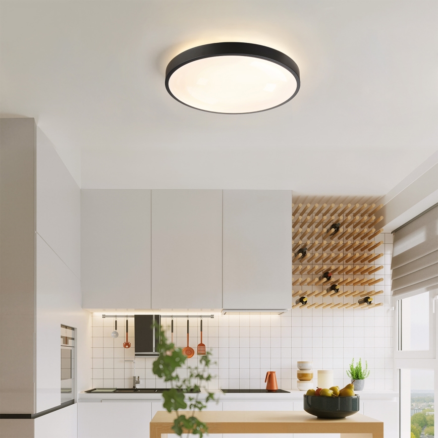 Brilagi - Reguliuojamas LED lubinis šviestuvas GLASS POOL DOUBLE LED/48W/230V 3000-6000K 40 cm juodas + su nuotoliniu pulteliu