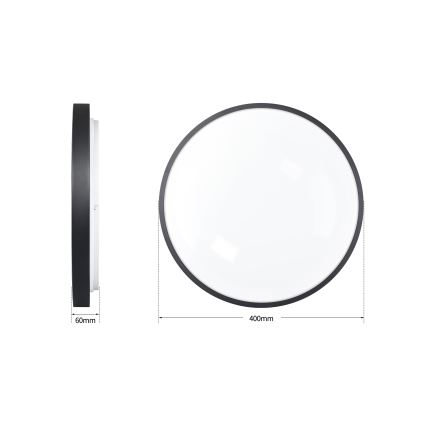 Brilagi - Reguliuojamas LED lubinis šviestuvas GLASS POOL DOUBLE LED/48W/230V 3000-6000K 40 cm juodas + su nuotoliniu pulteliu