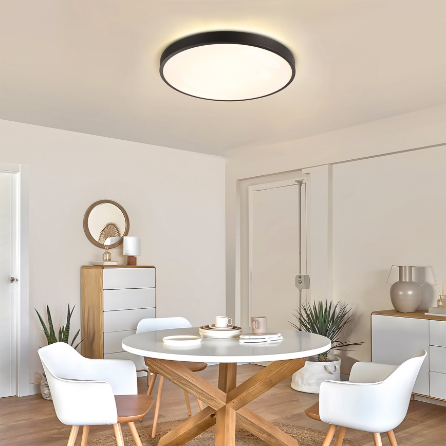 Brilagi - pritemdomas LED lubinis šviestuvas GLASS POOL DOUBLE LED/60W/230V 3000-6000K 50 cm juodas + nuotolinis pultas