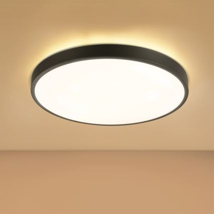 Brilagi - pritemdomas LED lubinis šviestuvas GLASS POOL DOUBLE LED/60W/230V 3000-6000K 50 cm juodas + nuotolinis pultas