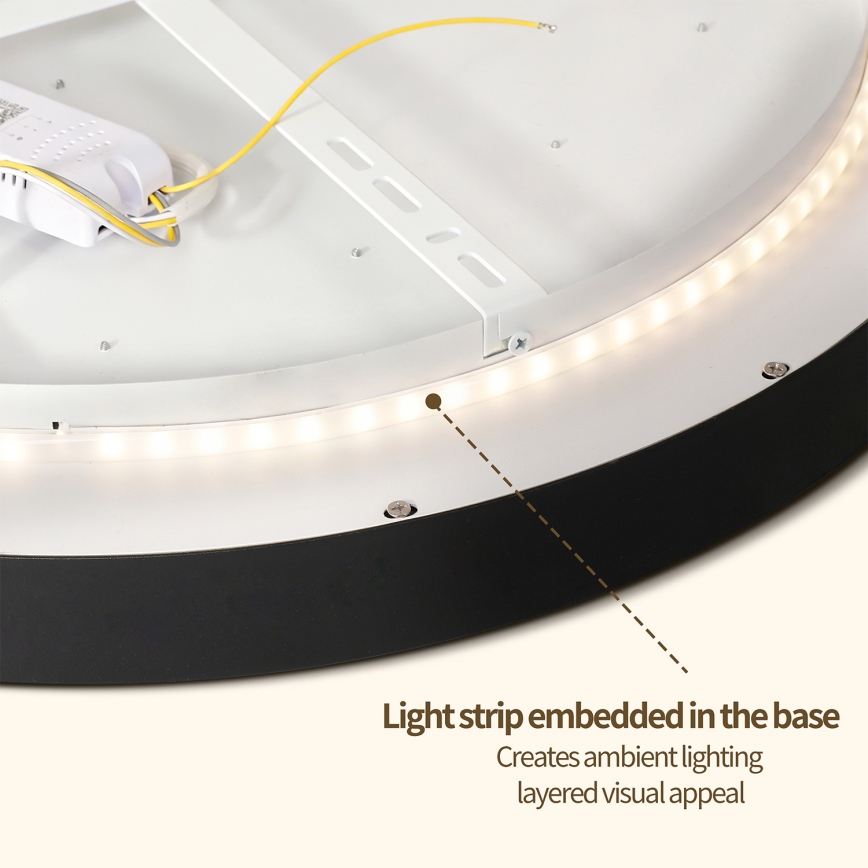 Brilagi - pritemdomas LED lubinis šviestuvas GLASS POOL DOUBLE LED/60W/230V 3000-6000K 50 cm juodas + nuotolinis pultas