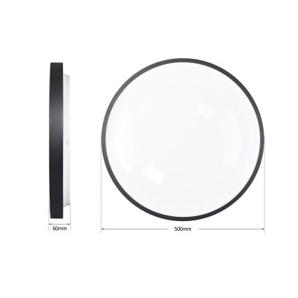 Brilagi - pritemdomas LED lubinis šviestuvas GLASS POOL DOUBLE LED/60W/230V 3000-6000K 50 cm juodas + nuotolinis pultas