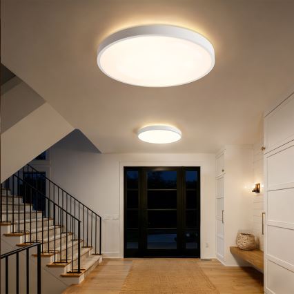 Brilagi - reguliuojamas LED lubinis šviestuvas GLASS POOL DOUBLE LED/80W/230V 3000-6000K 60 cm balta + nuotolinio valdymo pultas