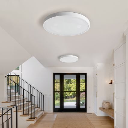 Brilagi - reguliuojamas LED lubinis šviestuvas GLASS POOL DOUBLE LED/80W/230V 3000-6000K 60 cm balta + nuotolinio valdymo pultas