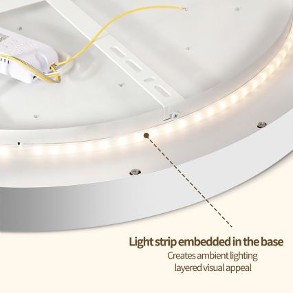 Brilagi - reguliuojamas LED lubinis šviestuvas GLASS POOL DOUBLE LED/80W/230V 3000-6000K 60 cm balta + nuotolinio valdymo pultas