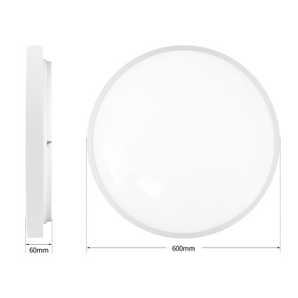 Brilagi - reguliuojamas LED lubinis šviestuvas GLASS POOL DOUBLE LED/80W/230V 3000-6000K 60 cm balta + nuotolinio valdymo pultas