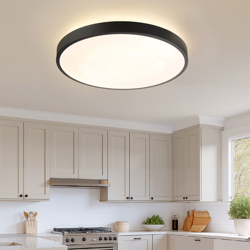 Brilagi - dimeriuojamas LED lubinis šviestuvas GLASS POOL DOUBLE LED/80W/230V 3000-6000K 60 cm juodas + su nuotoliniu valdymu