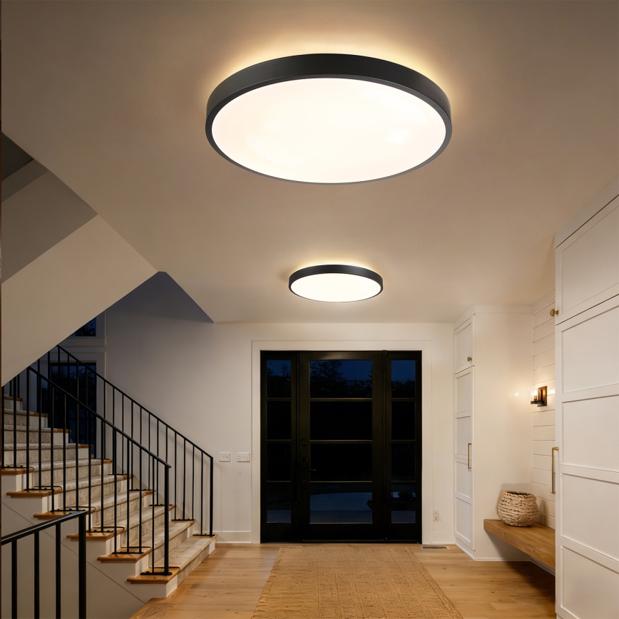 Brilagi - dimeriuojamas LED lubinis šviestuvas GLASS POOL DOUBLE LED/80W/230V 3000-6000K 60 cm juodas + su nuotoliniu valdymu