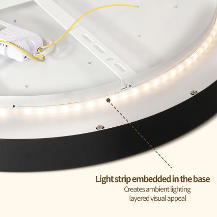 Brilagi - dimeriuojamas LED lubinis šviestuvas GLASS POOL DOUBLE LED/80W/230V 3000-6000K 60 cm juodas + su nuotoliniu valdymu
