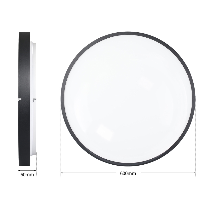 Brilagi - dimeriuojamas LED lubinis šviestuvas GLASS POOL DOUBLE LED/80W/230V 3000-6000K 60 cm juodas + su nuotoliniu valdymu