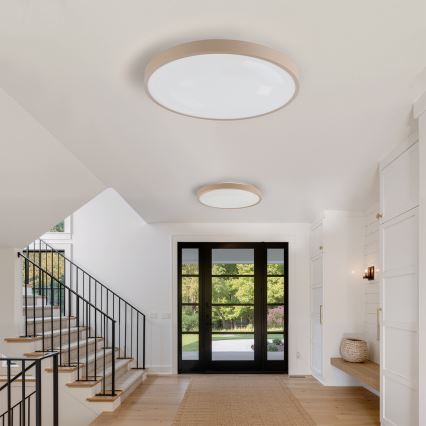 Brilagi - Dimeriuojamas LED lubų šviestuvas GLASS POOL DOUBLE LED/80W/230V 3000-6000K 60 cm smėlio spalvos + su nuotoliniu pulteliu