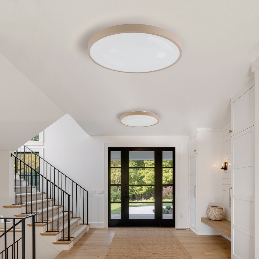 Brilagi - Dimeriuojamas LED lubų šviestuvas GLASS POOL DOUBLE LED/80W/230V 3000-6000K 60 cm smėlio spalvos + su nuotoliniu pulteliu