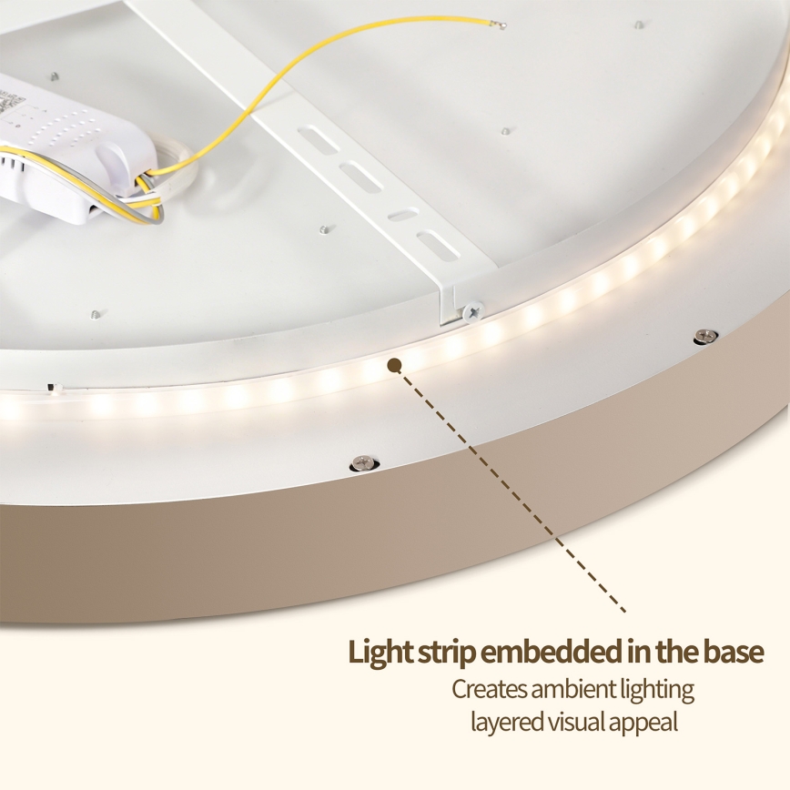 Brilagi - Dimeriuojamas LED lubų šviestuvas GLASS POOL DOUBLE LED/80W/230V 3000-6000K 60 cm smėlio spalvos + su nuotoliniu pulteliu