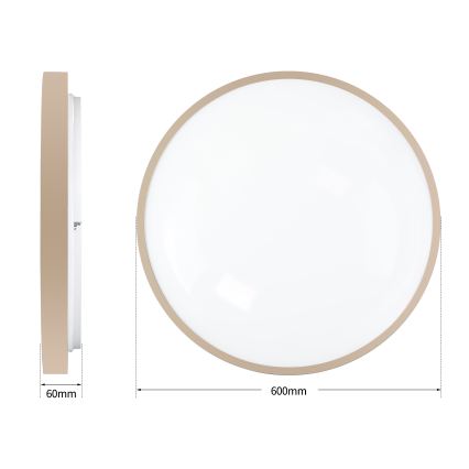 Brilagi - Dimeriuojamas LED lubų šviestuvas GLASS POOL DOUBLE LED/80W/230V 3000-6000K 60 cm smėlio spalvos + su nuotoliniu pulteliu