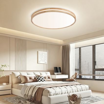 BRILAGI - LED dimeriuojamas lubinis šviestuvas MOLINA LED/100W/230V 3000–6000K ąžuolas, skersmuo 80 cm + nuotolinis valdymas