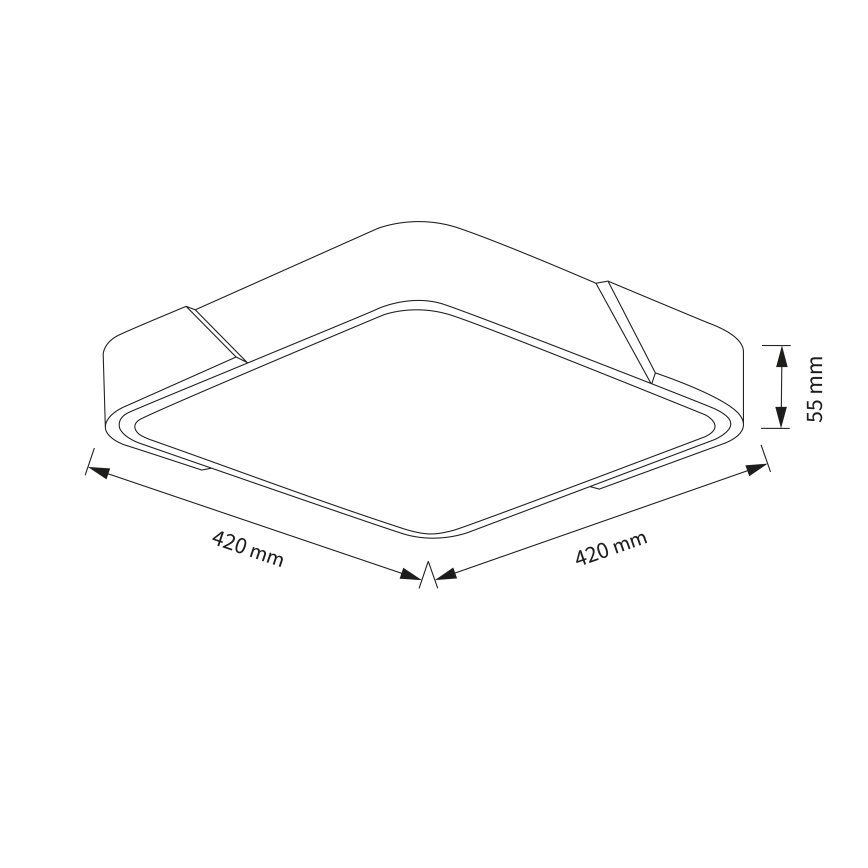 Brilagi - dimeriuojamas LED lubinis šviestuvas PILANA LED/48W/230V 3000-6500K ąžuolas/juodas 42x42 cm + nuotolinis valdymas