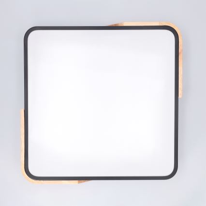 Brilagi - dimeriuojamas LED lubinis šviestuvas PILANA LED/48W/230V 3000-6500K ąžuolas/juodas 42x42 cm + nuotolinis valdymas