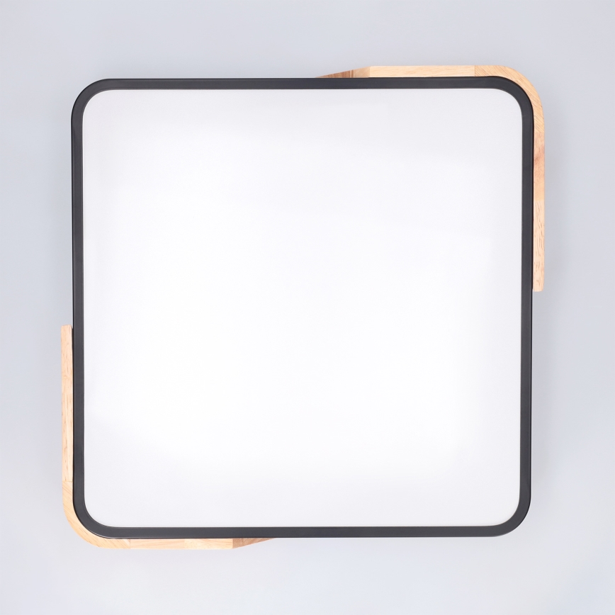 Brilagi - dimeriuojamas LED lubinis šviestuvas PILANA LED/48W/230V 3000-6500K ąžuolas/juodas 42x42 cm + nuotolinis valdymas