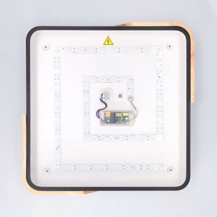 Brilagi - dimeriuojamas LED lubinis šviestuvas PILANA LED/48W/230V 3000-6500K ąžuolas/juodas 42x42 cm + nuotolinis valdymas