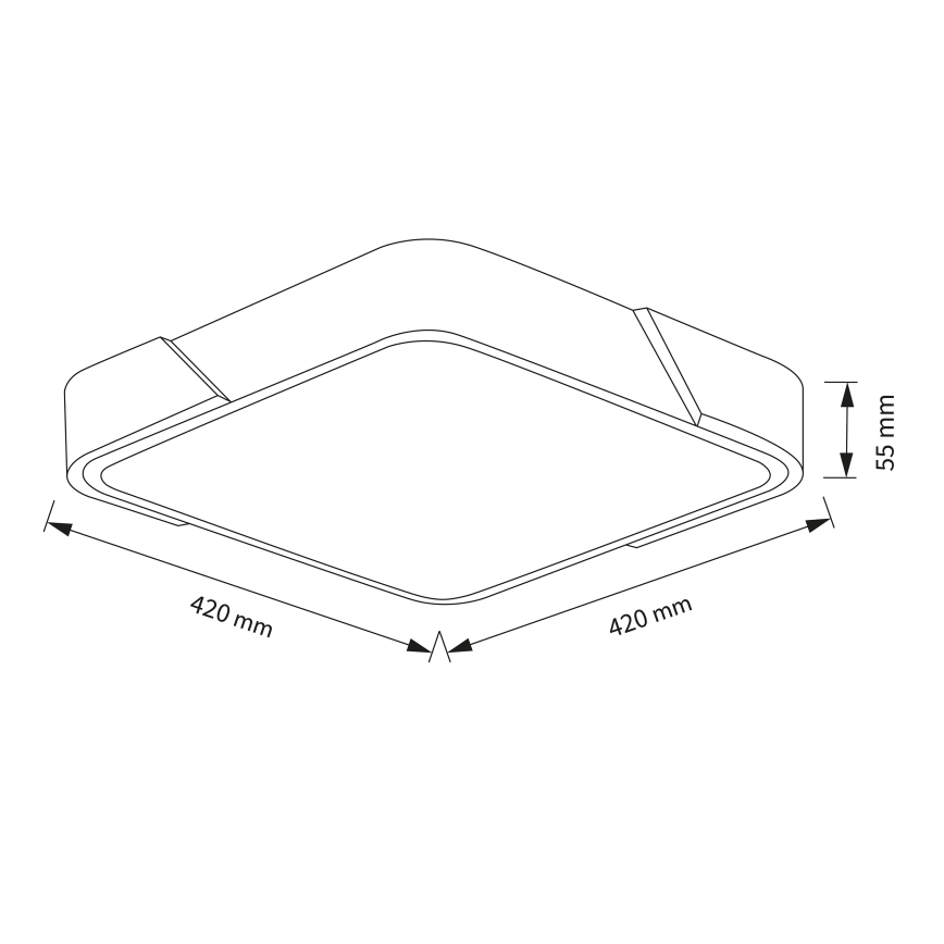 Brilagi - dimeriuojamas LED lubinis šviestuvas PILANA LED/48W/230V 3000-6500K ąžuolas/juodas 42x42 cm + nuotolinis valdymas