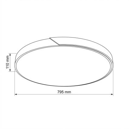 Brilagi - Reguliuojamas LED lubinis šviestuvas PILANA LED/72W/230V 3000-6500K ąžuolas/juoda skersmuo 80 cm + nuotolinio valdymo pultas